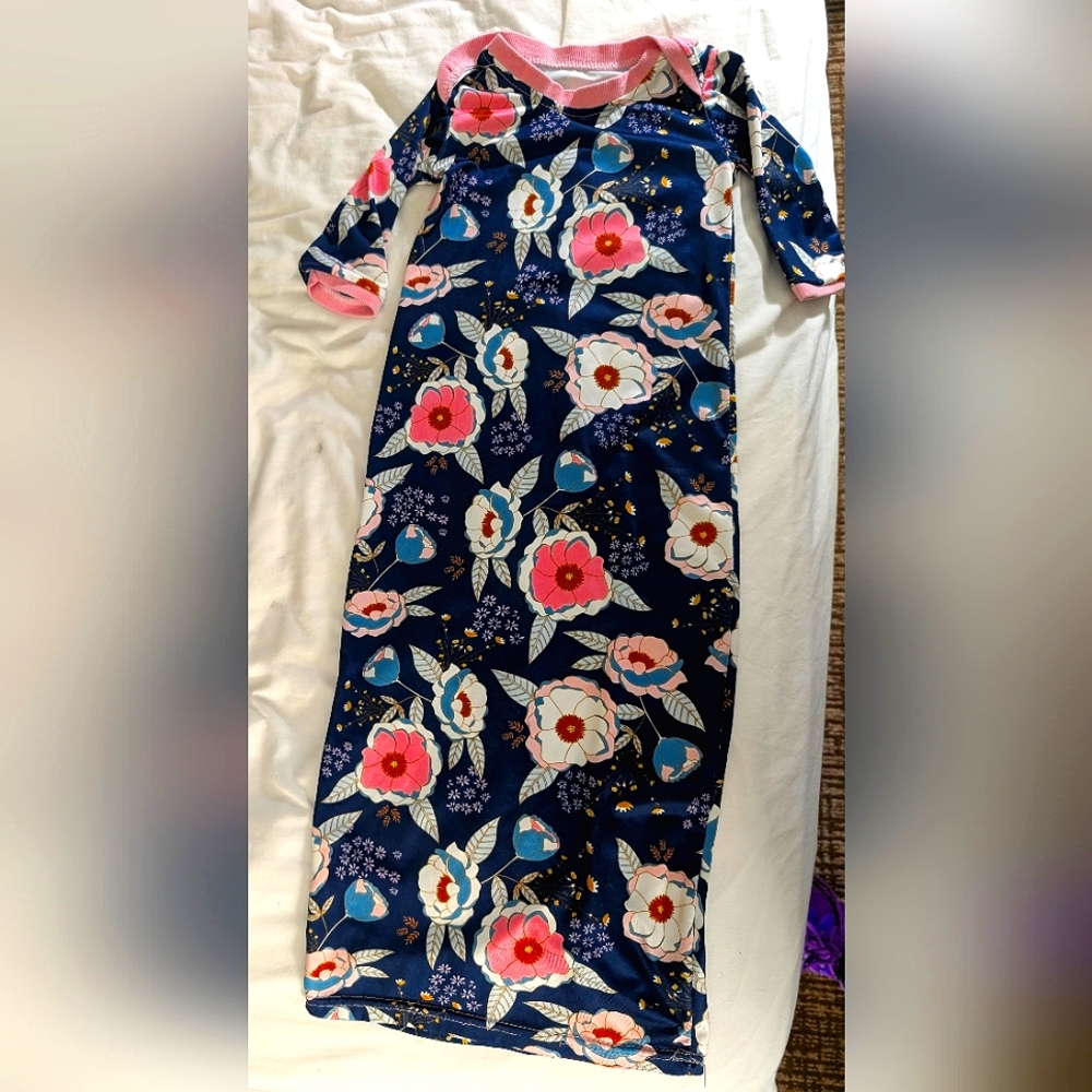 100% cotton floral nightgown for newborn baby girl